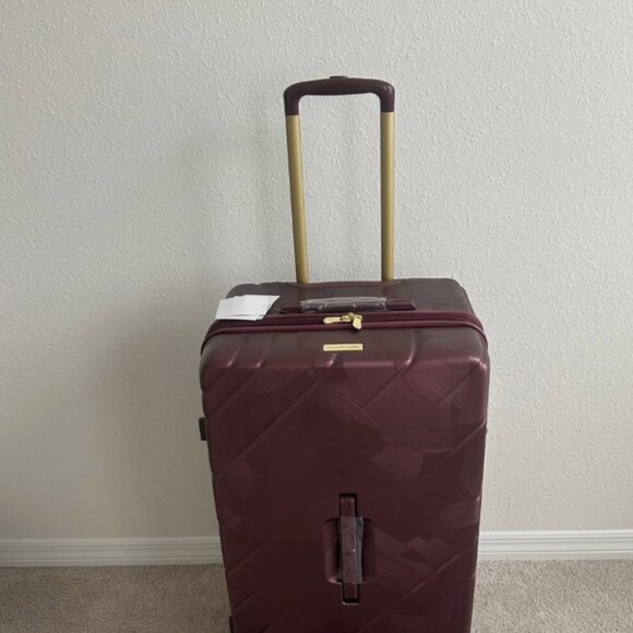 Samantha Brown 30" Trunk Style Case Spinner Luggage w/Tote BURGUNDY RED nwt - Picture 2 of 12